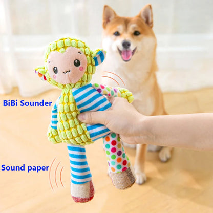 Interactive Plush Puzzle Toy for Dogs and Cats - Durable, Squeaky, and Teeth-Cleaning Pet Accessory