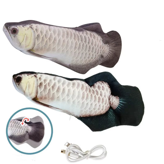 Interactive Electric Floppy Fish Cat Toy with USB Charger - Realistic Chew and Bite Toy for Cats and Dogs