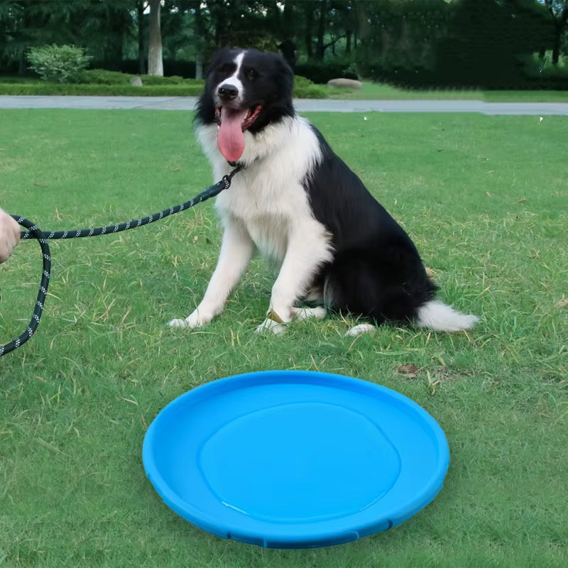 Silicone Interactive Flying Disc Toy for Dogs and Cats - Durable Chew-Resistant Training Aid