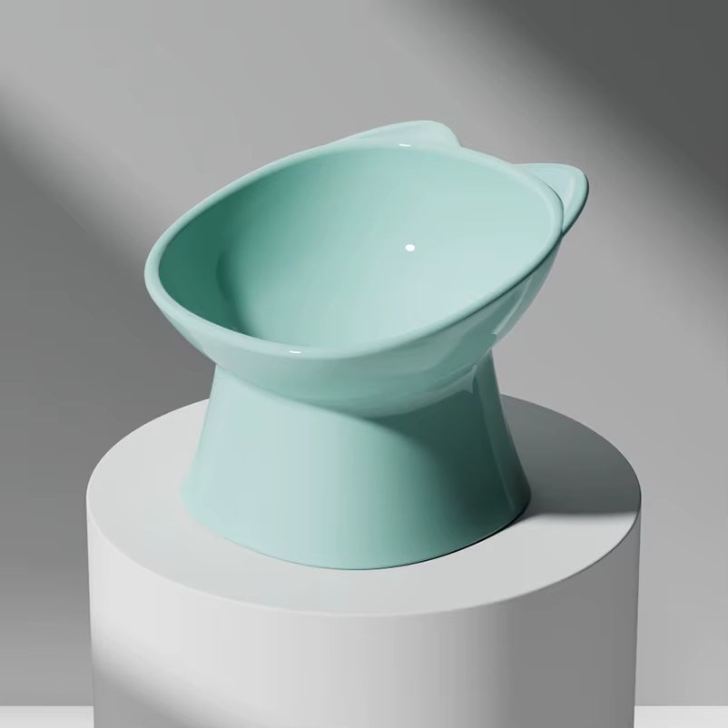 Nordic Style Anti-Tip Cat Bowl with Double-Ear Design and Elevated Legs for Feeding and Drinking