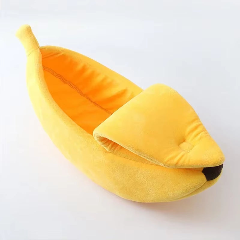 Cozy Banana Cat Bed and Cushion Kennel for Small Dogs and Kittens - Portable Pet Supplies