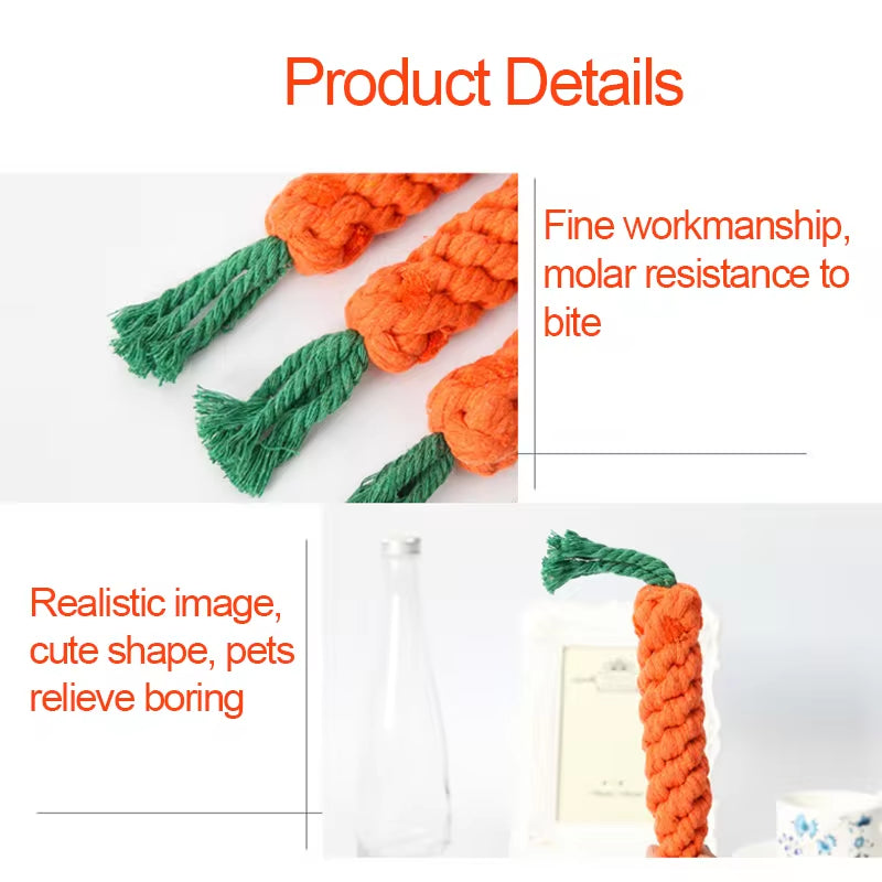 Durable Cartoon Animal Dog Chew Toys - Bite-Resistant Cotton Rope for Puppy Molar Cleaning