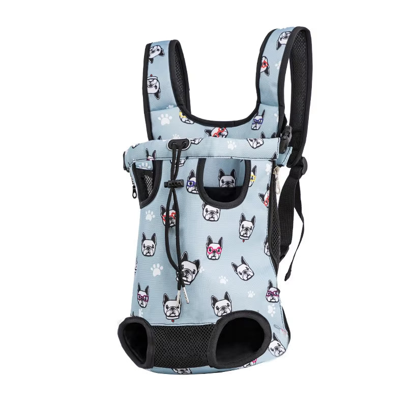 Adjustable Dual-Shoulder Pet Carrier Backpack for Outdoor Travel and Hiking