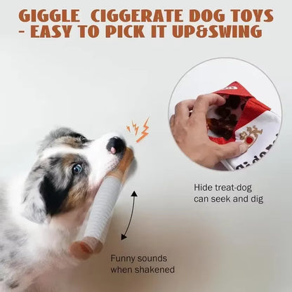 Interactive Plush Chewable Cigarette Case for Dogs - Engaging Squeaky Toy and Dental Aid