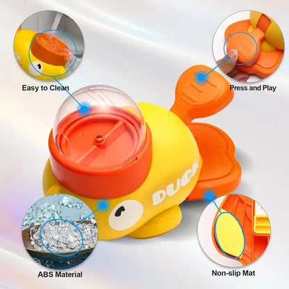 Automatic Pet Food Dispenser with Cartoon Duck Design - Non-Slip Puzzle Feeder for Dogs and Cats