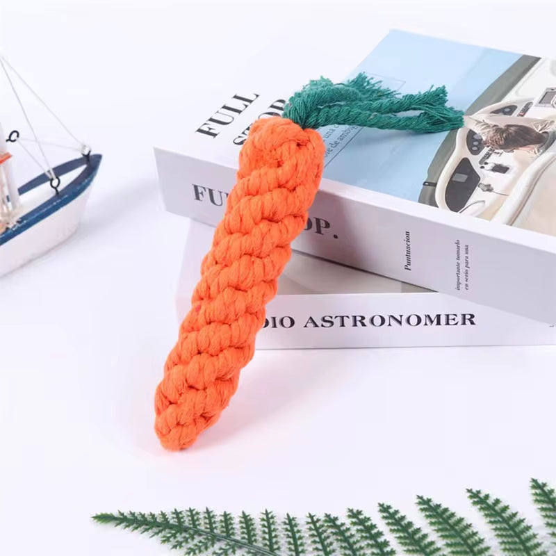 Durable Cartoon Animal Dog Chew Toys - Bite-Resistant Cotton Rope for Puppy Molar Cleaning