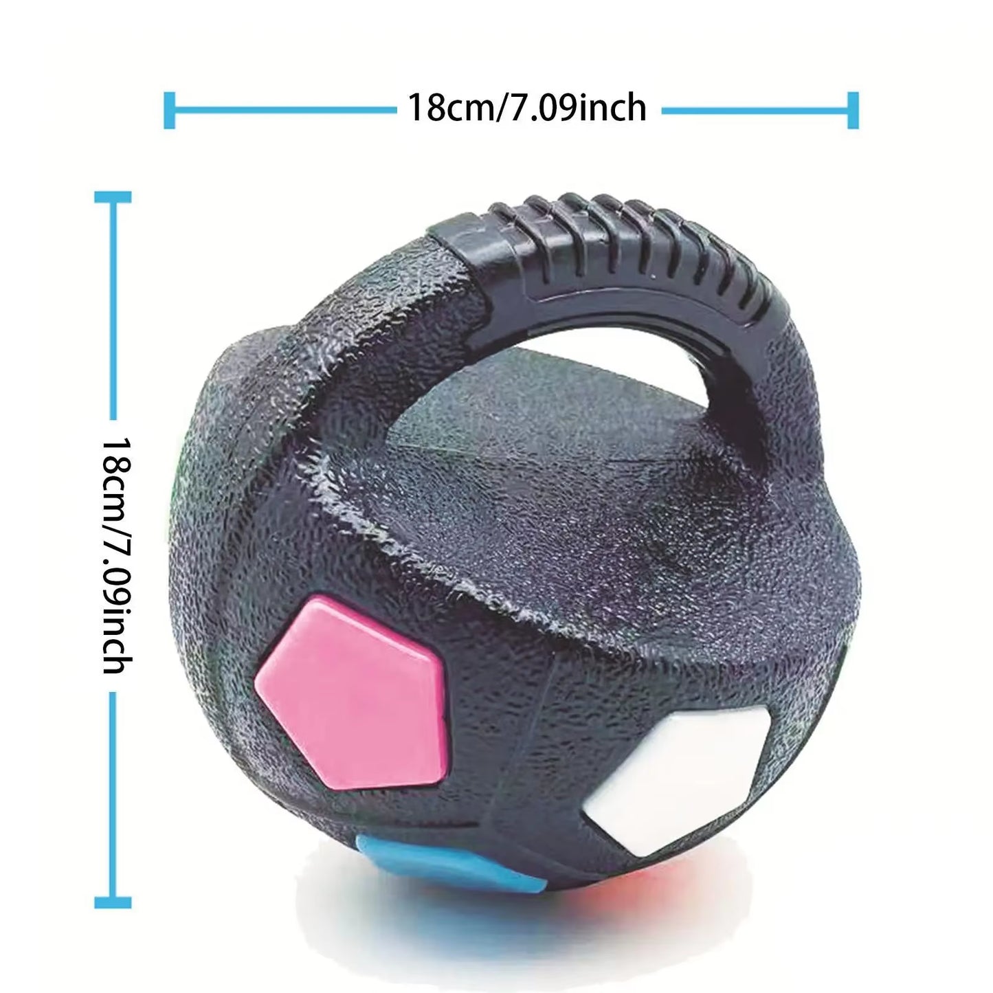 Squeaky Floating Soccer Ball Dog Toy with Handle for Tug of War - Ideal for Small to Large Breeds