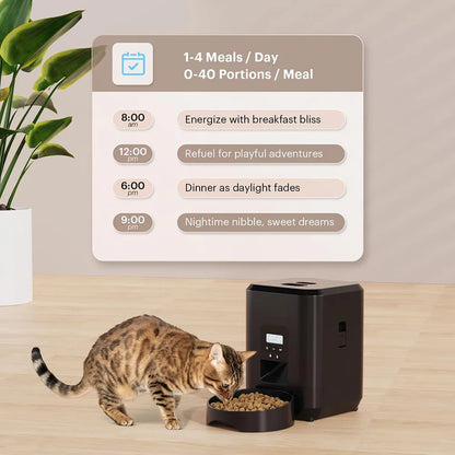 Automatic Smart Pet Feeder for Cats and Dogs - Timed and Quantitative Food Dispenser with Slow Feeding Function