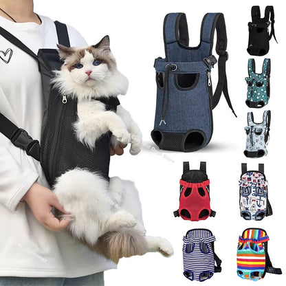 Portable Breathable Pet Travel Tote Backpack for Cats and Dogs - Shoulder Carry Outdoor Travel Set