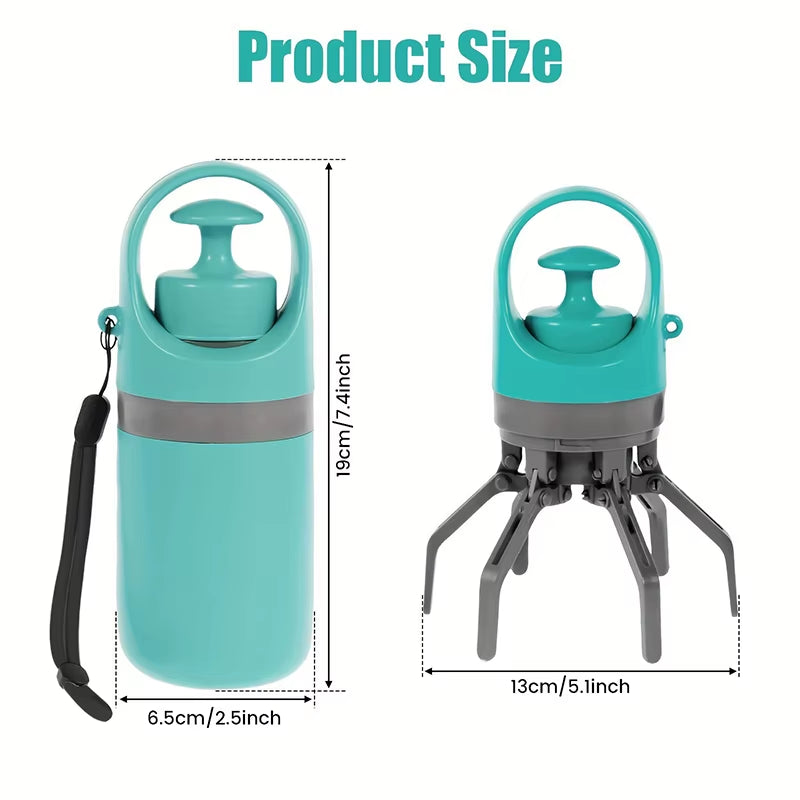 Portable Canine Waste Disposal System with Integrated Waste Bag and Hands-Free Operation