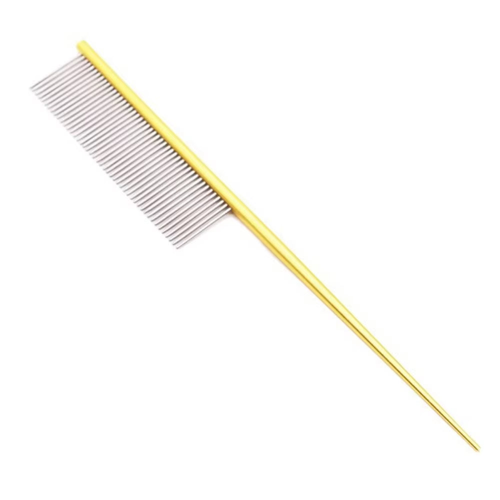 Stainless Steel Pet Flea Comb - Durable and Colorful Dog Grooming Tool with Dense Teeth for Effective Hair Removal