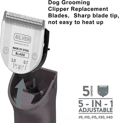 Adjustable 5-in-1 Blade Compatible with WAHL Professional Animal Clippers: Arco, Bravura, Chromado, Creativa, Figura, Motion