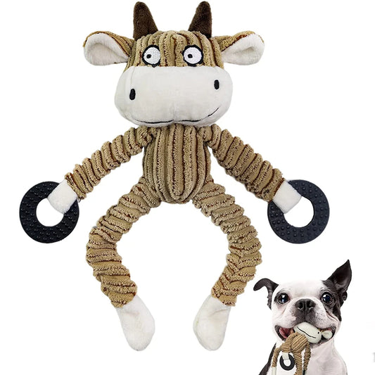 Plush Squeaky Puppy Chew Toys for Teething and Training - Interactive Toys for Small Dogs Featuring Adorable Monkey Design