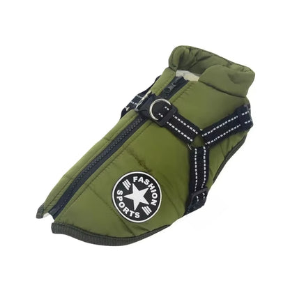 Premium Waterproof Dog Jacket with Integrated Harness - Winter Coat for Large Breeds Including Labrador, Chihuahua, and French Bulldog