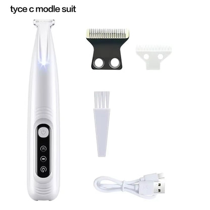 Professional Waterproof Dog Paw Trimmer with LED Light and 18mm Wide Blade for Pet Grooming