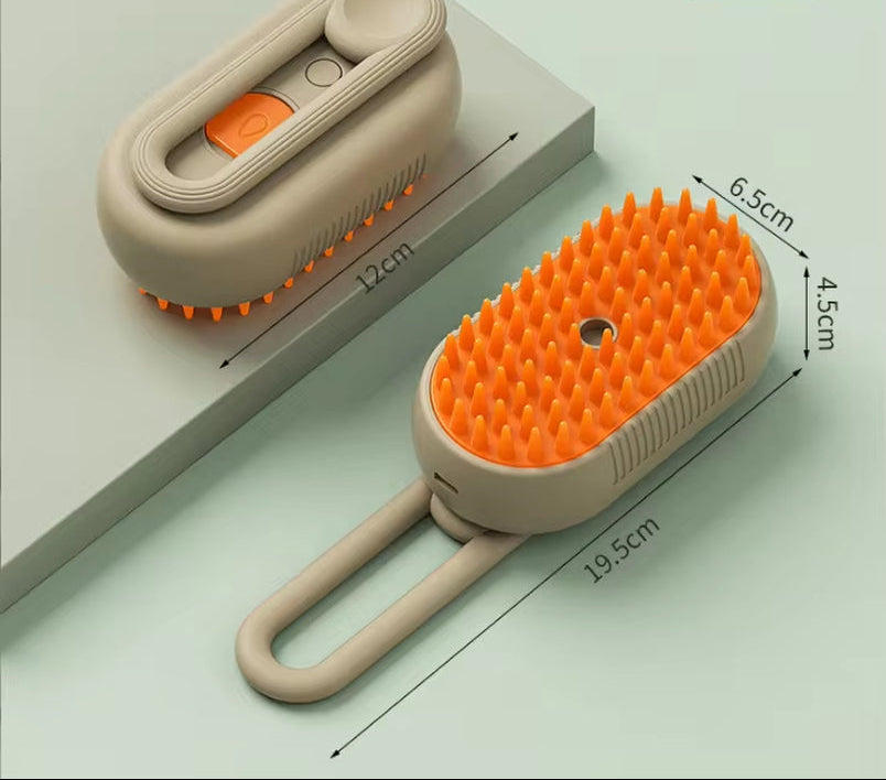 Electric Pet Grooming Comb with Spray Function for Cats and Dogs - One-Button Hair Removal and Massage Brush