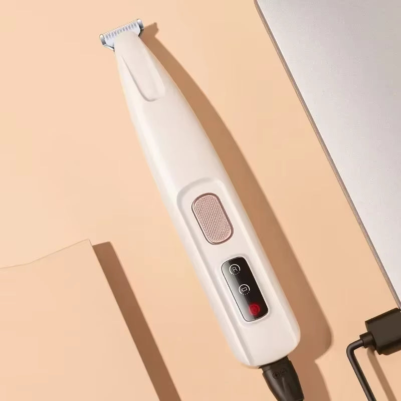 Professional Dog Paw Trimmer with LED Light - Fully Waterproof Pet Hair Clippers Featuring 18mm Wide Blade and LED Display for Grooming