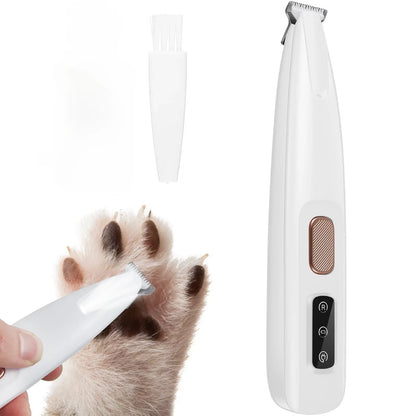 Professional Waterproof Dog Paw Trimmer with LED Light and 18mm Wide Blade for Pet Grooming