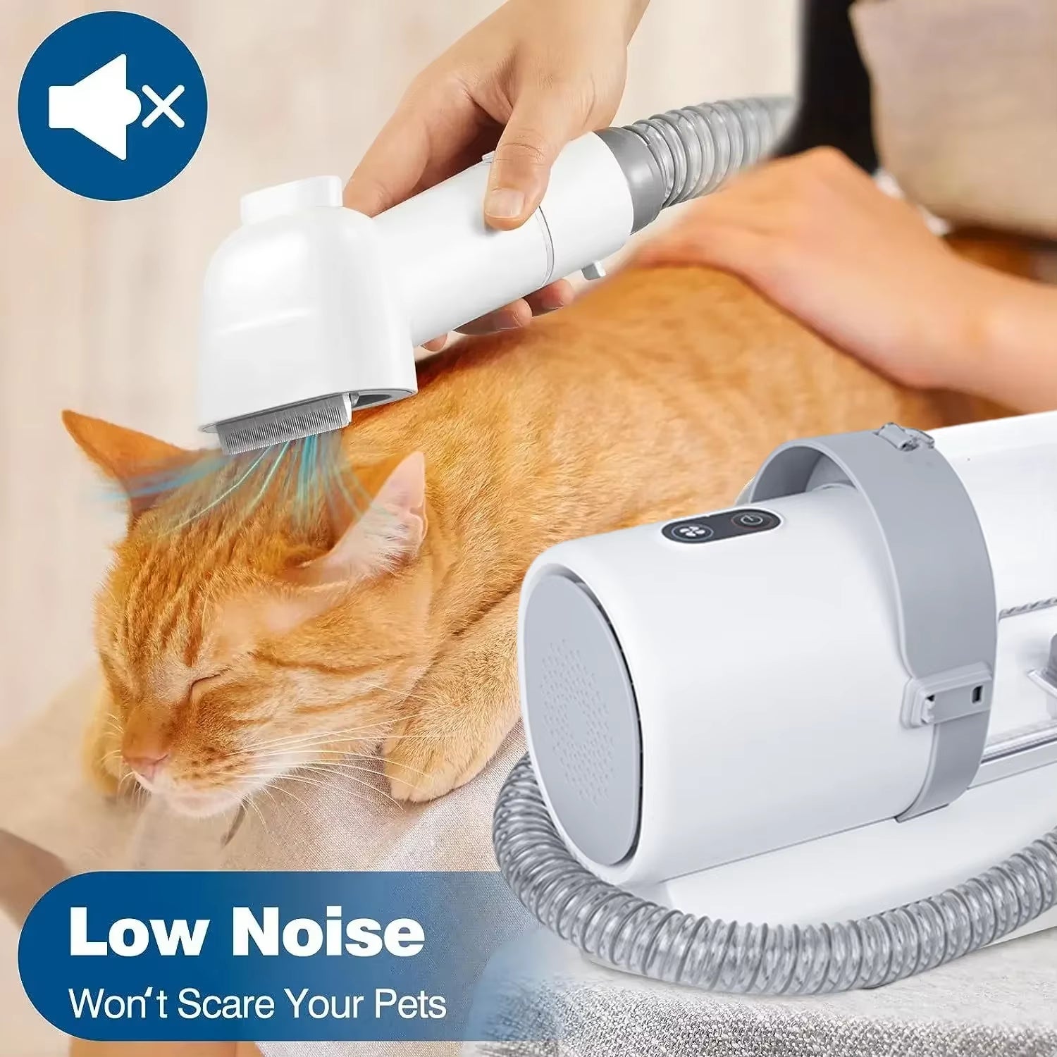 Comprehensive Professional Dog Grooming Kit Featuring 4 Hair Clipper Combs, 2.5L Vacuum Cleaner, and 5 Essential Shedding Tools