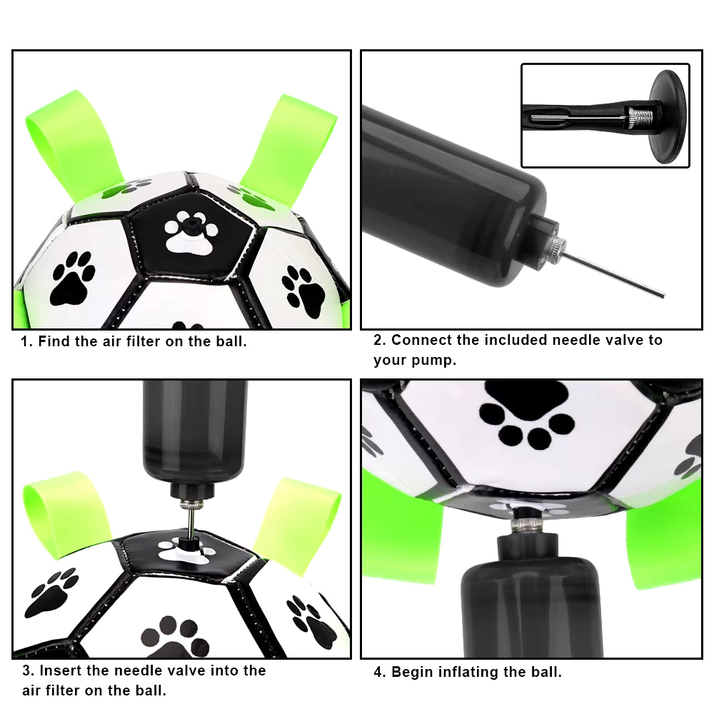 Interactive Dog Football Toys with Grab Tabs - Chew Balls for Outdoor Training and Play, 15cm