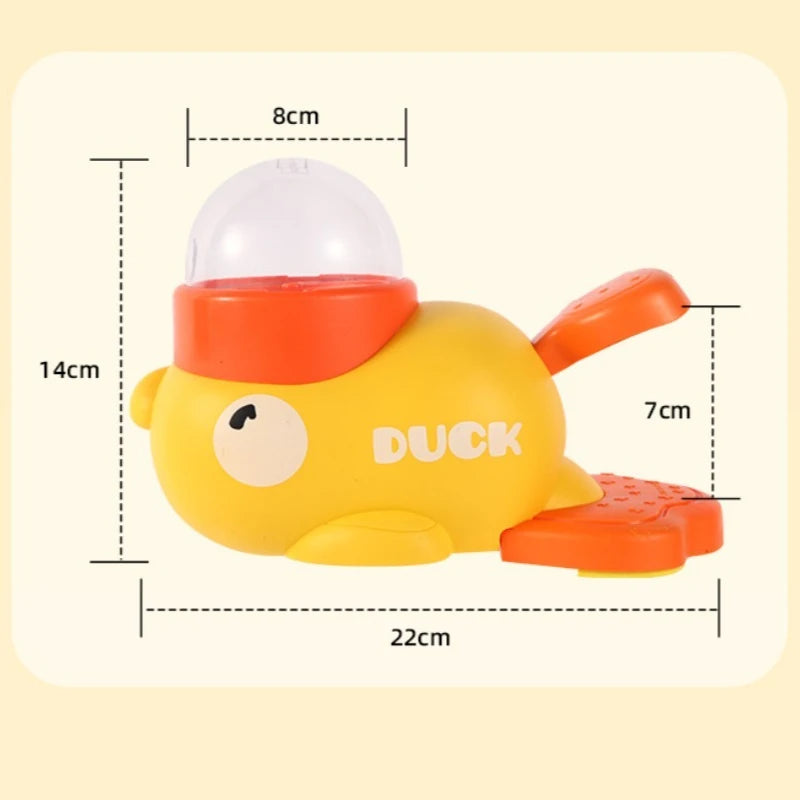 Automatic Pet Food Dispenser with Cartoon Duck Design - Non-Slip Puzzle Feeder for Dogs and Cats