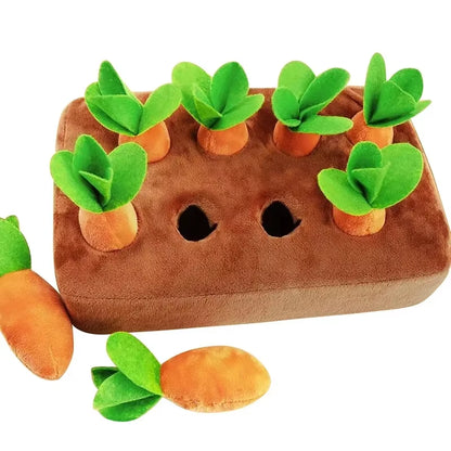 Interactive Plush Carrot Dog Toy for Small to Medium Pets - Bite-Resistant Chew Training Aid