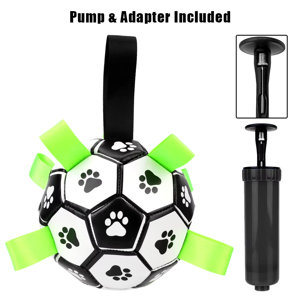Interactive Dog Football Toys with Grab Tabs - Chew Balls for Outdoor Training and Play, 15cm
