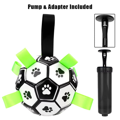 Interactive Dog Football Toys with Grab Tabs - Chew Balls for Outdoor Training and Play, 15cm