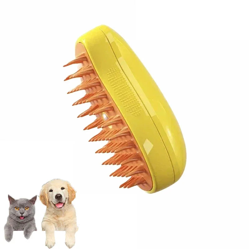 3-in-1 Electric Steam Brush for Pet Grooming and Shedding with Massaging Sprayer for Cats and Dogs