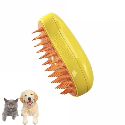 3-in-1 Electric Steam Brush for Pet Grooming and Shedding with Massaging Sprayer for Cats and Dogs