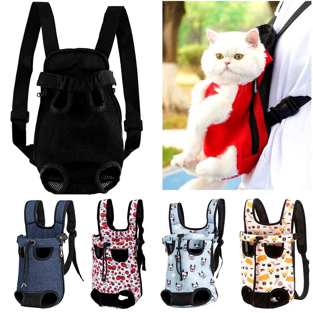 Adjustable Dual-Shoulder Pet Carrier Backpack for Outdoor Travel and Hiking