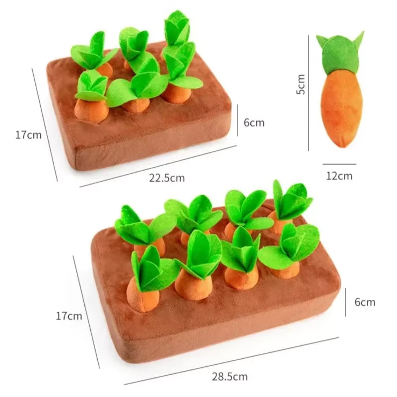 Interactive Plush Carrot Dog Toy for Small to Medium Pets - Bite-Resistant Chew Training Aid