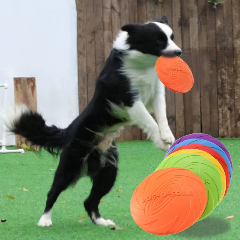 Silicone Interactive Flying Disc Toy for Dogs and Cats - Durable Chew-Resistant Training Aid