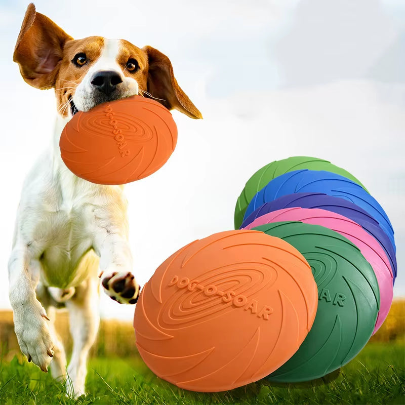 Silicone Interactive Flying Disc Toy for Dogs and Cats - Durable Chew-Resistant Training Aid